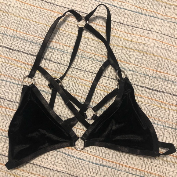 UNIF Other - UNIF black velvet bondage bra. Small. Never worn